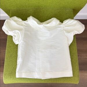 Little Goodall girls blouse button at back 3T short sleeve collar